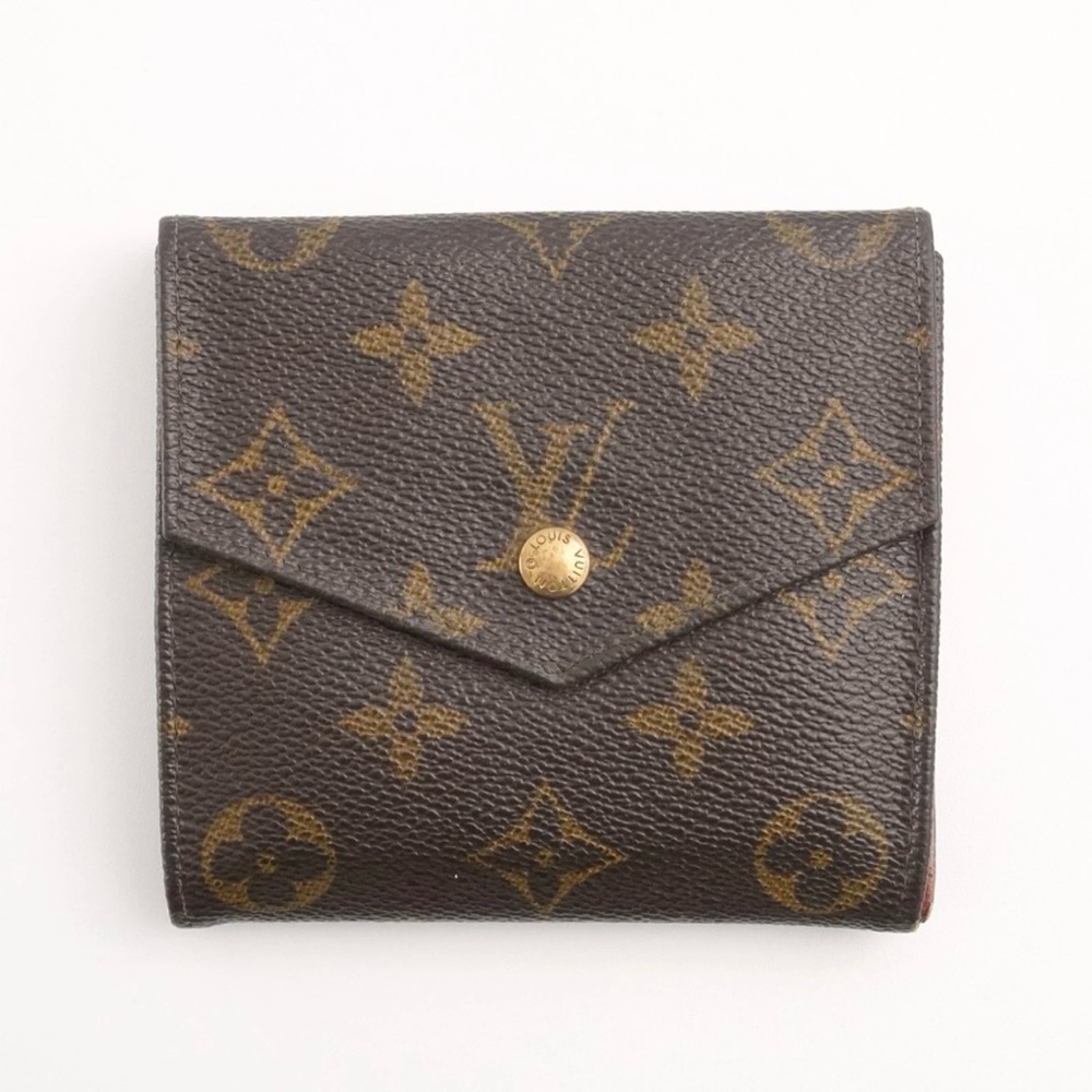 Authentic Louis Vuitton Classic Monogram Flowers Canvas Envelop Sarah Wallet